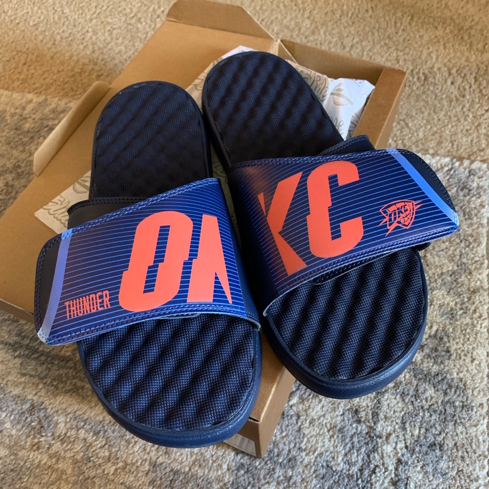 Islide OKC thunder slip on basketball flip flops